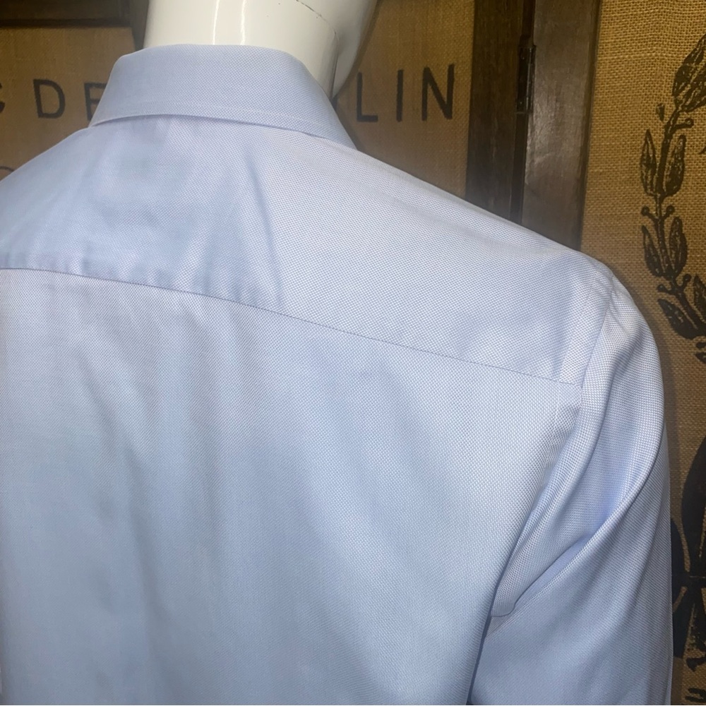 Eton Light Blue Classic Spread Collar Dress Shirt, 16.5-42, Contemporary Fit - Picture 6 of 7